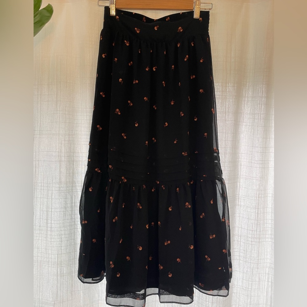 Madewell Georgette Pintuck Maxi Skirt in Aime Floral